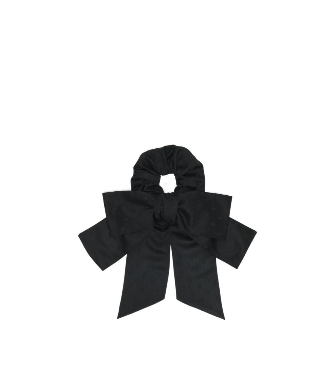 Alexander McQueen Black Skull Jacquard Bow Scrunchie