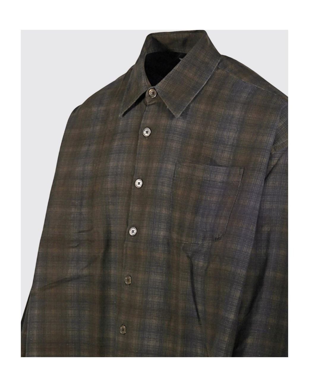 Our Legacy Green Borrowed Check Oversized Shirt for men