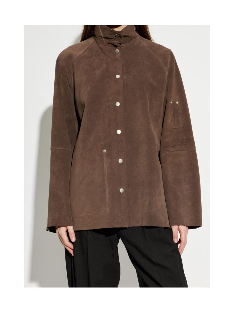 Studio Nicholson Brown Long-Sleeved Leather Jacket