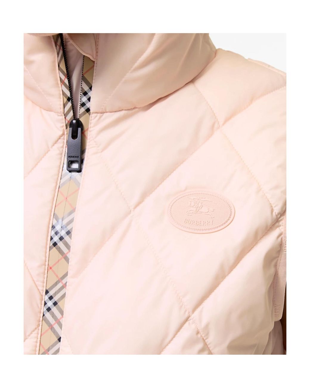 Burberry Pink Cheswick Quilted Gilet Jacket