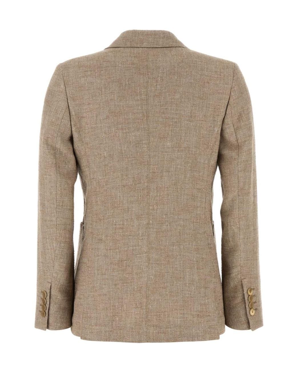Max Mara Natural Targa Double-Breasted Long-Sleeved Jacket