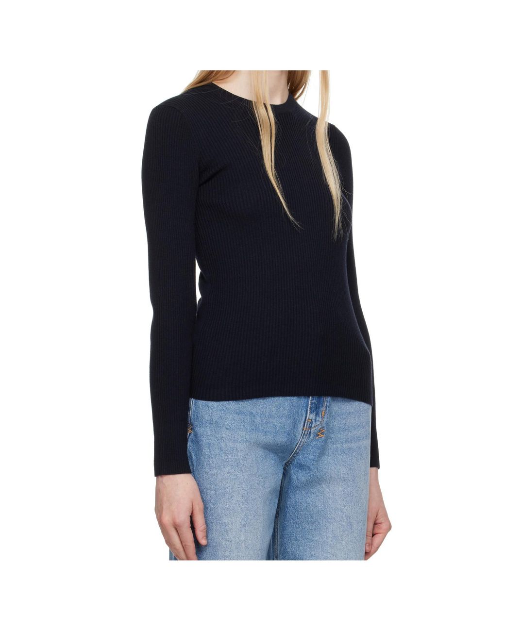 Maison Kitsuné Blue Fox Patch Fine Ribbed Sweater