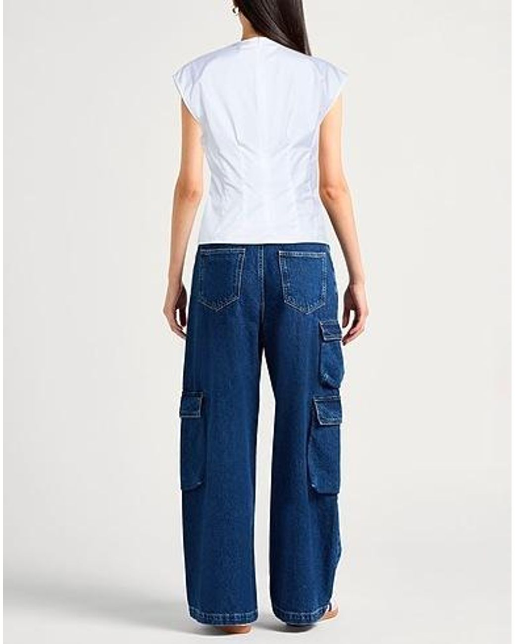 Rag & Bone White Sleeveless V-Neck Solid-Color Top