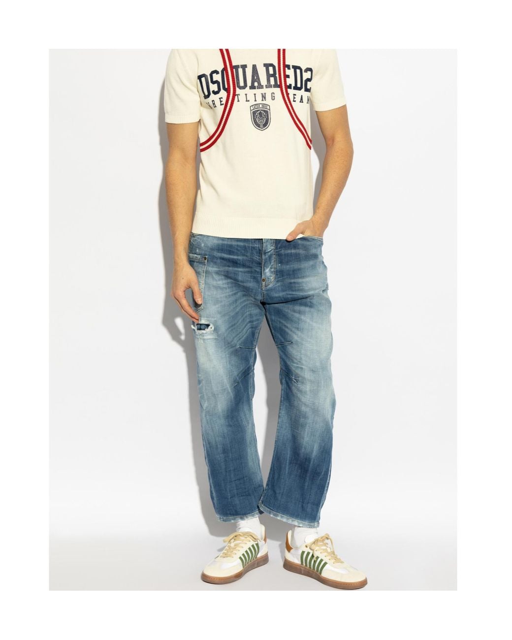 DSquared² Blue Distressed Washed Jeans for men