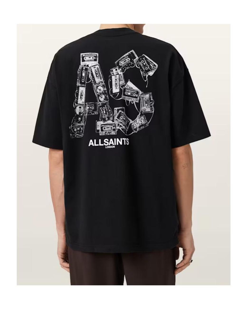 AllSaints Black Mixtape Graphic T-Shirt for men