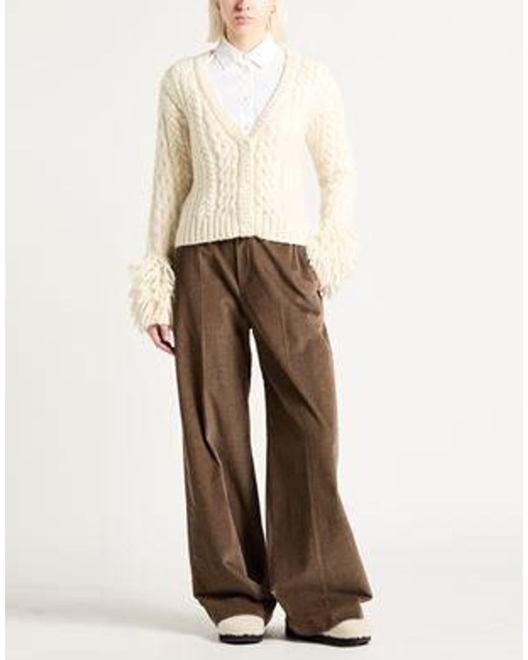 Brunello Cucinelli Brown Corduroy Wide-Leg Pants