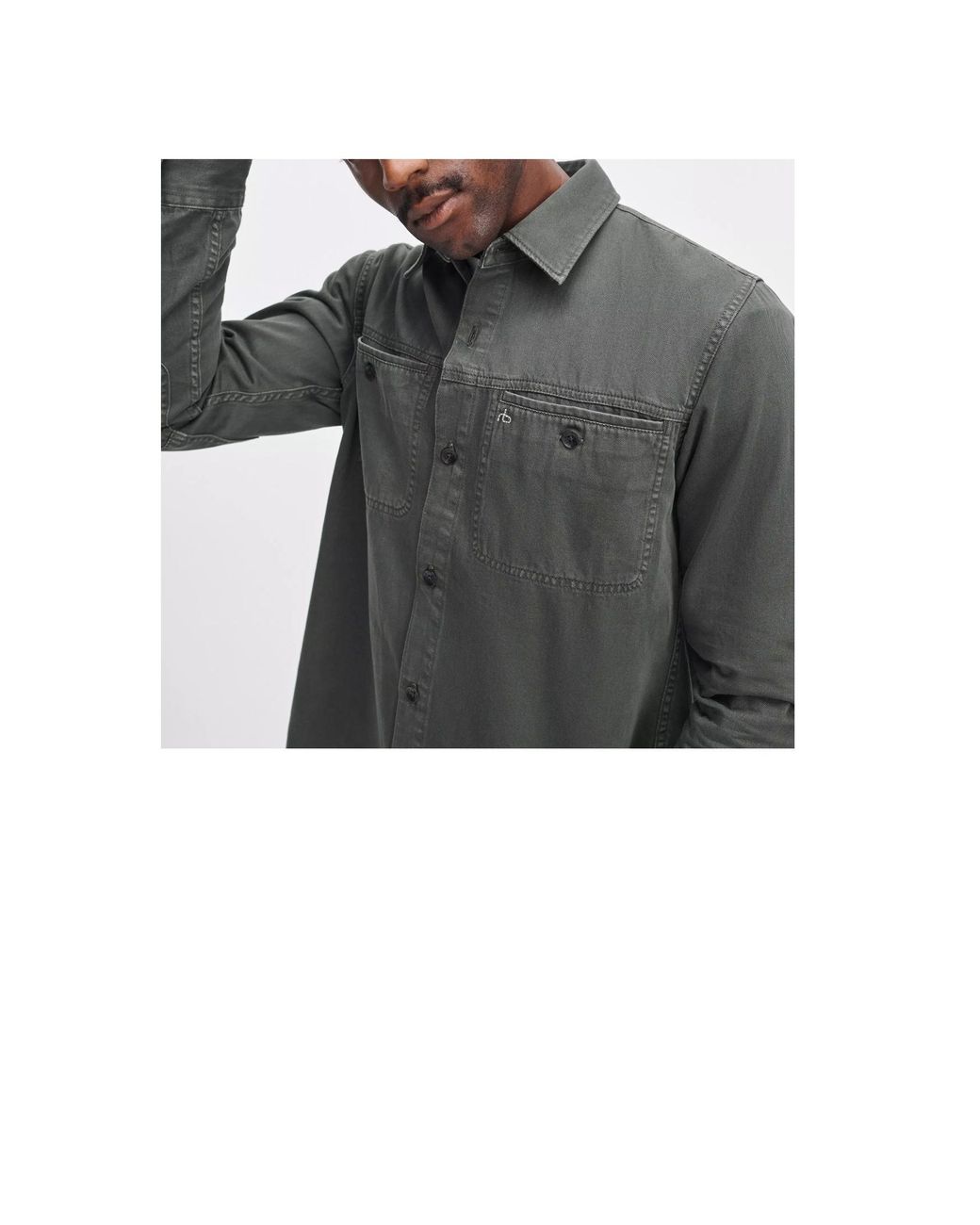 Rag & Bone Green Long-Sleeved Denim Shirt Jacket for men