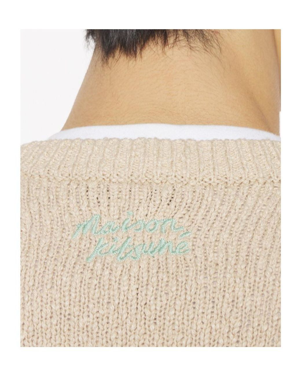 Maison Kitsuné Natural Abstract Daisy Intarsia Jumper for men