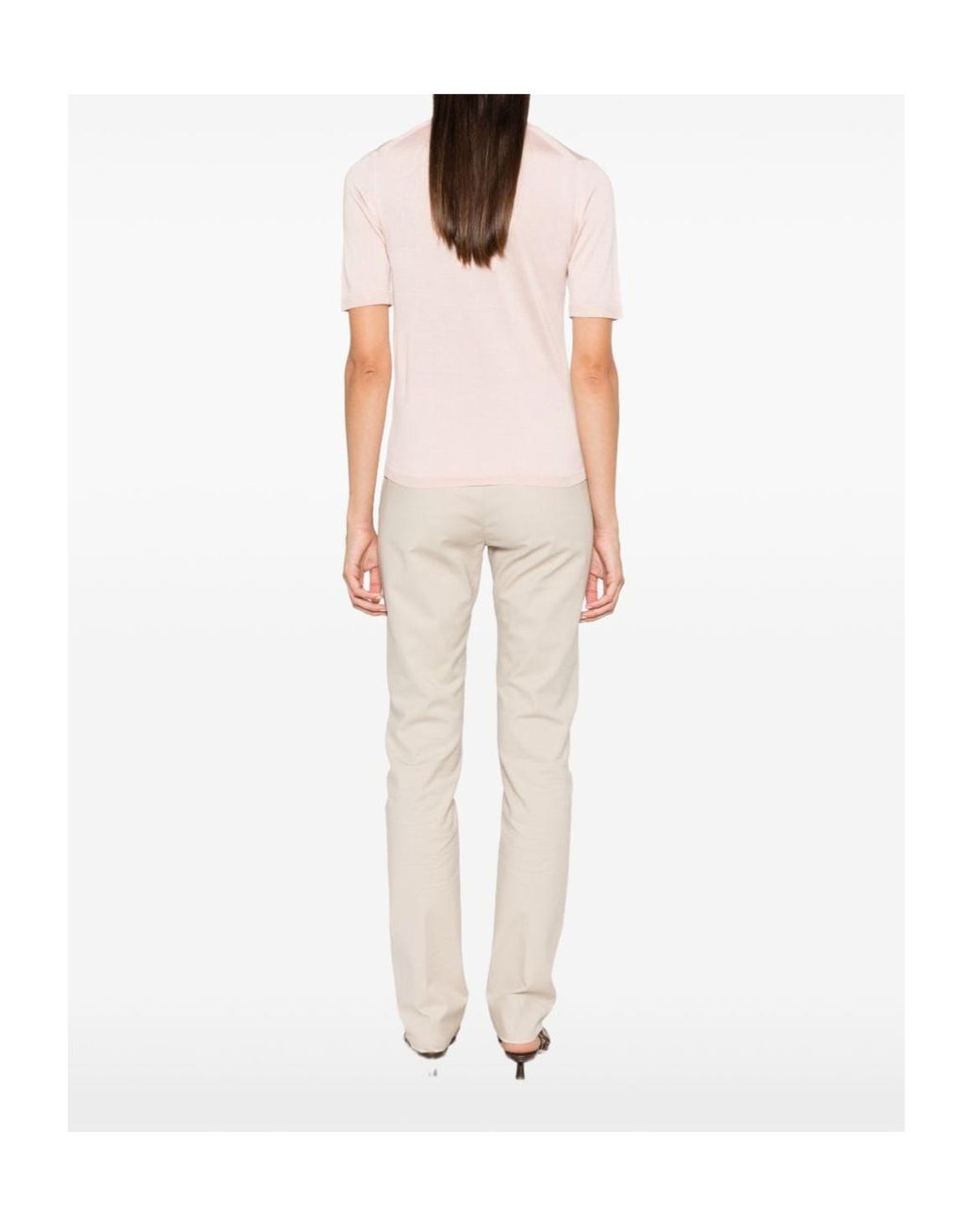 Max Mara Pink Short-Sleeved Knit Top