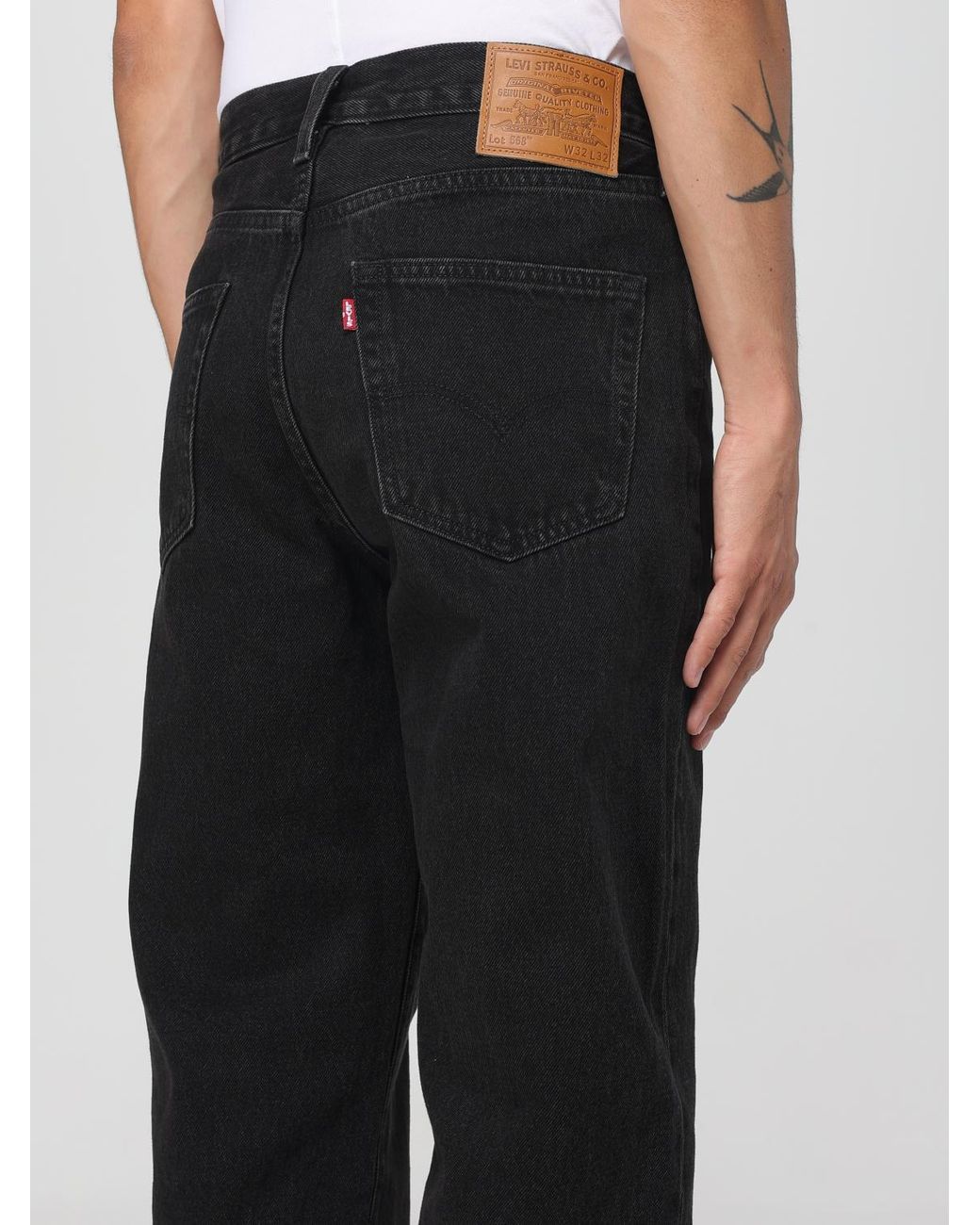 Levi's Black 568 Relaxed Loose Jeans for men