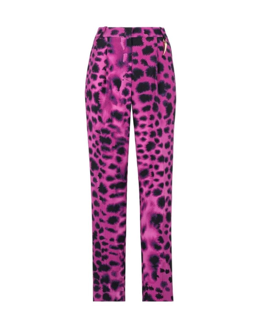 Roberto Cavalli Purple Pattern Printed Straight Pants