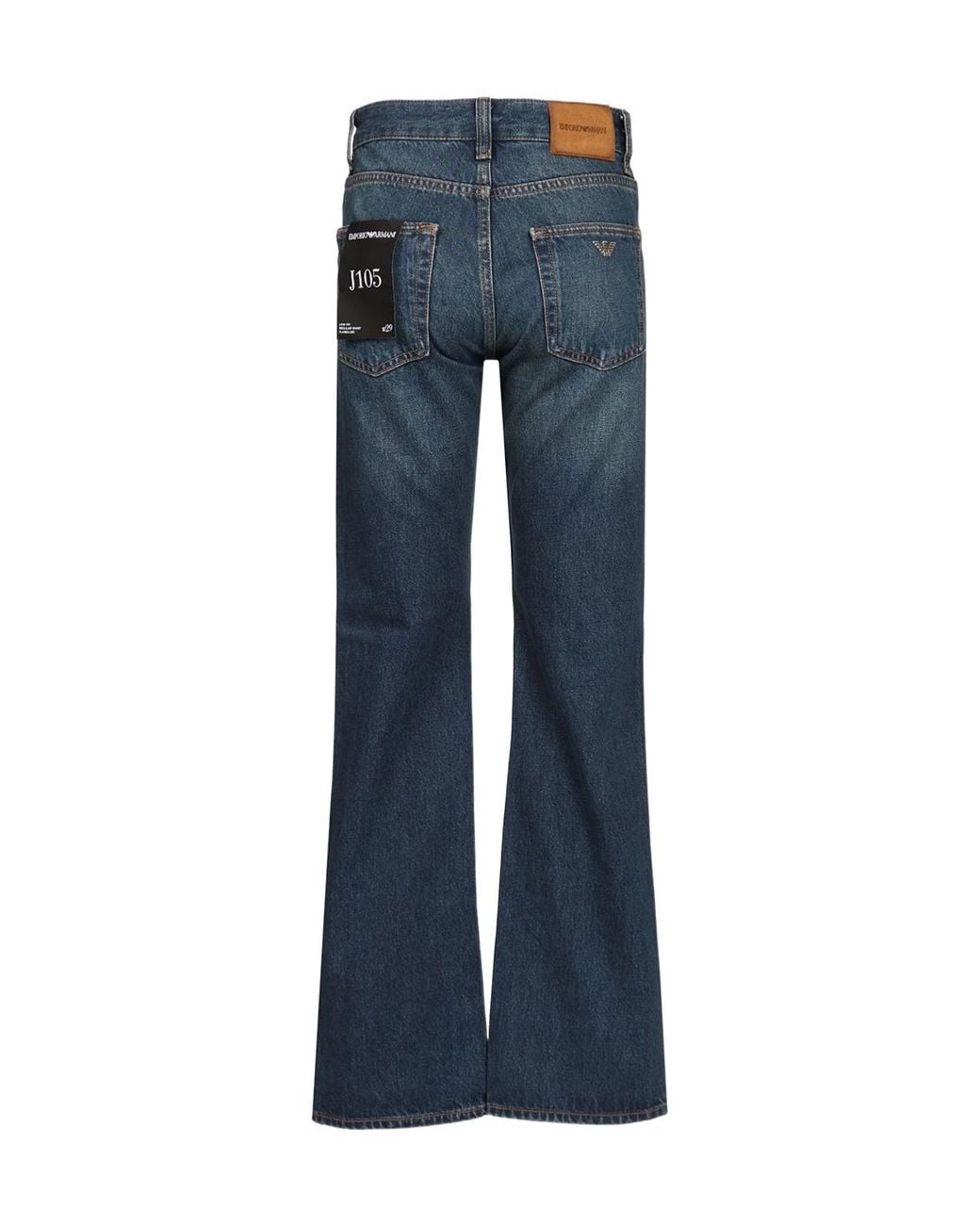 Emporio Armani Blue Straight-Leg Five-Pocket Jeans for men