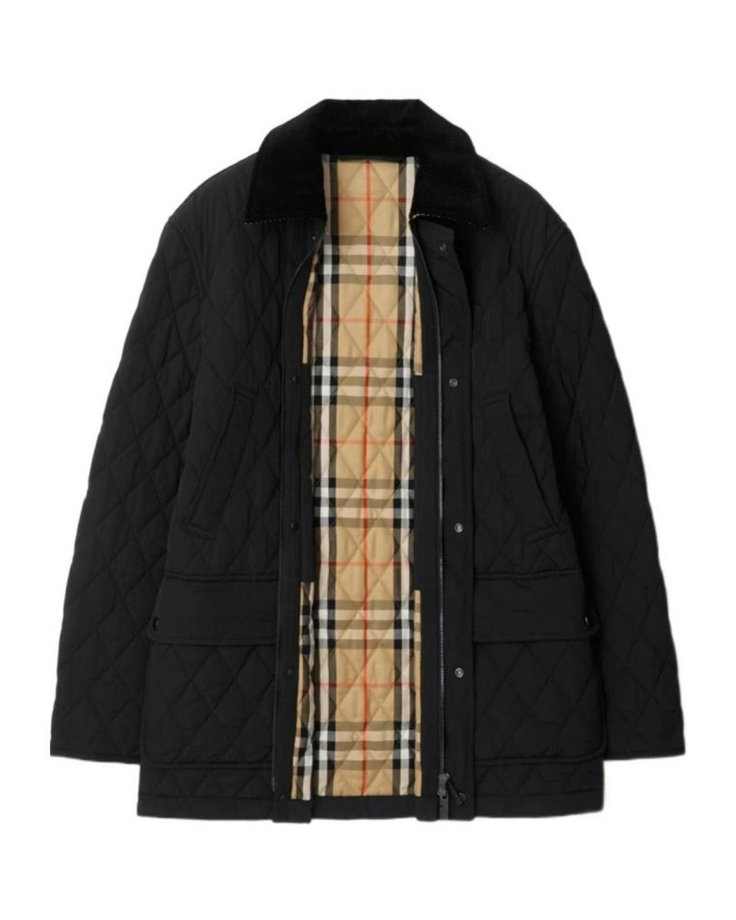 Burberry Black Long Sleeved Quilted Down Jacket