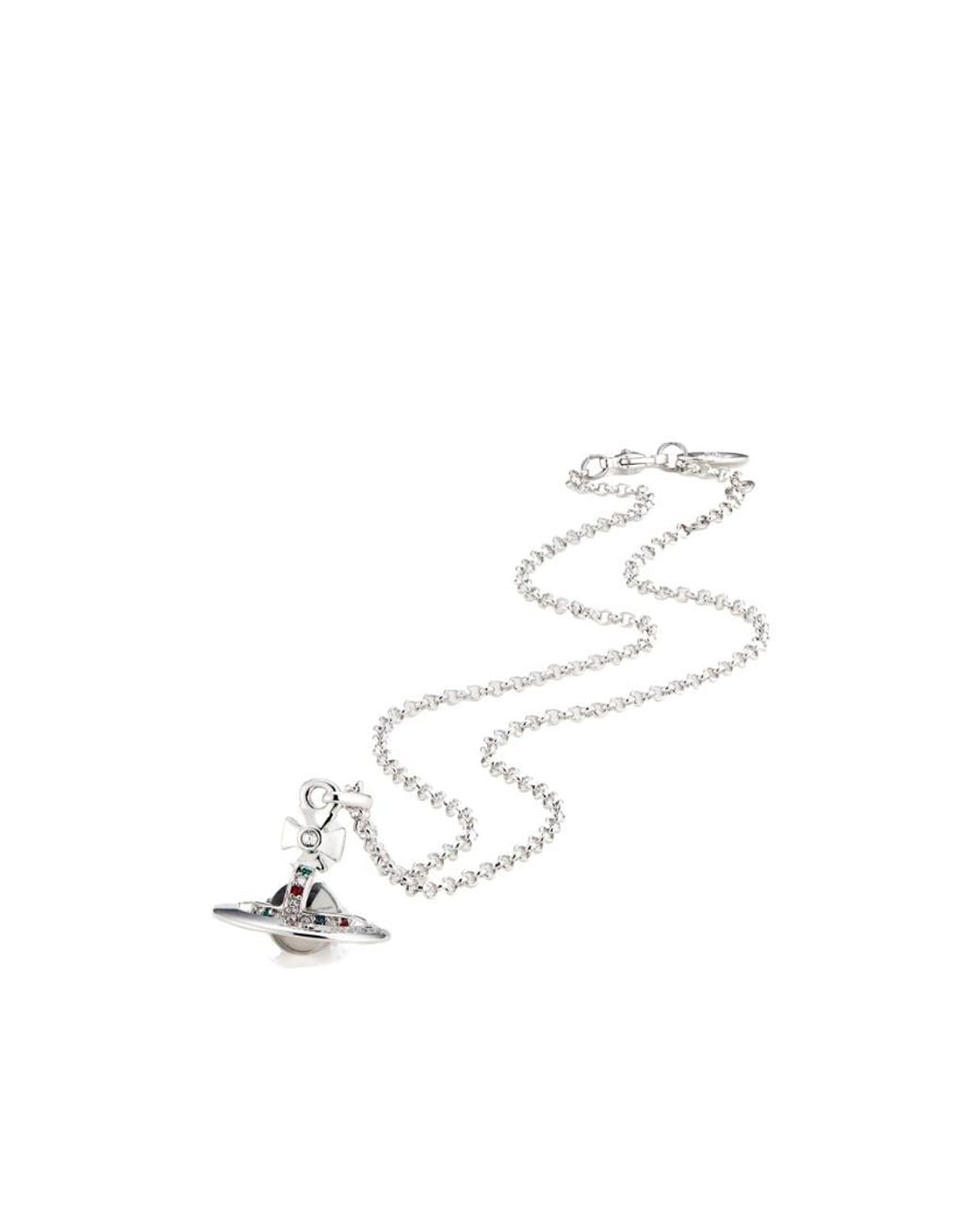 Vivienne Westwood White New Tiny Orb Pendant Necklace