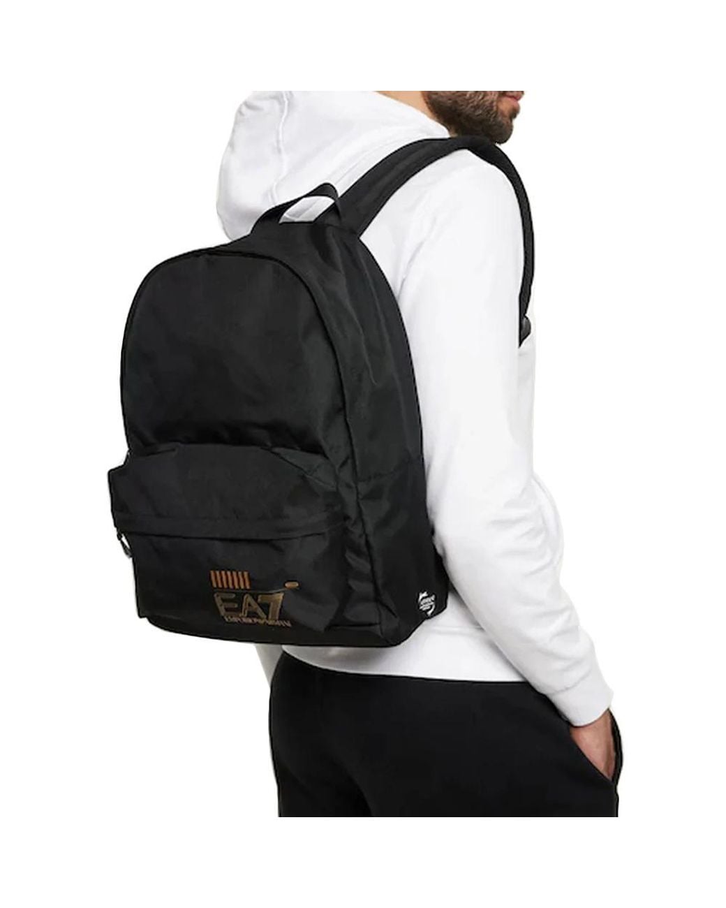 EA7 Black Train Core Zipped Backpack for men