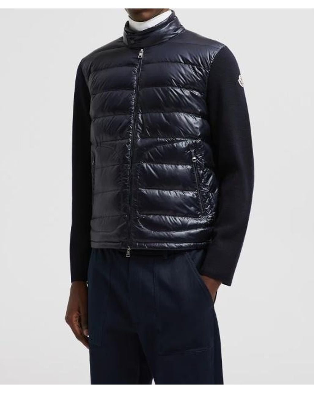 Moncler Blue Zip-Up Padded Jacket for men