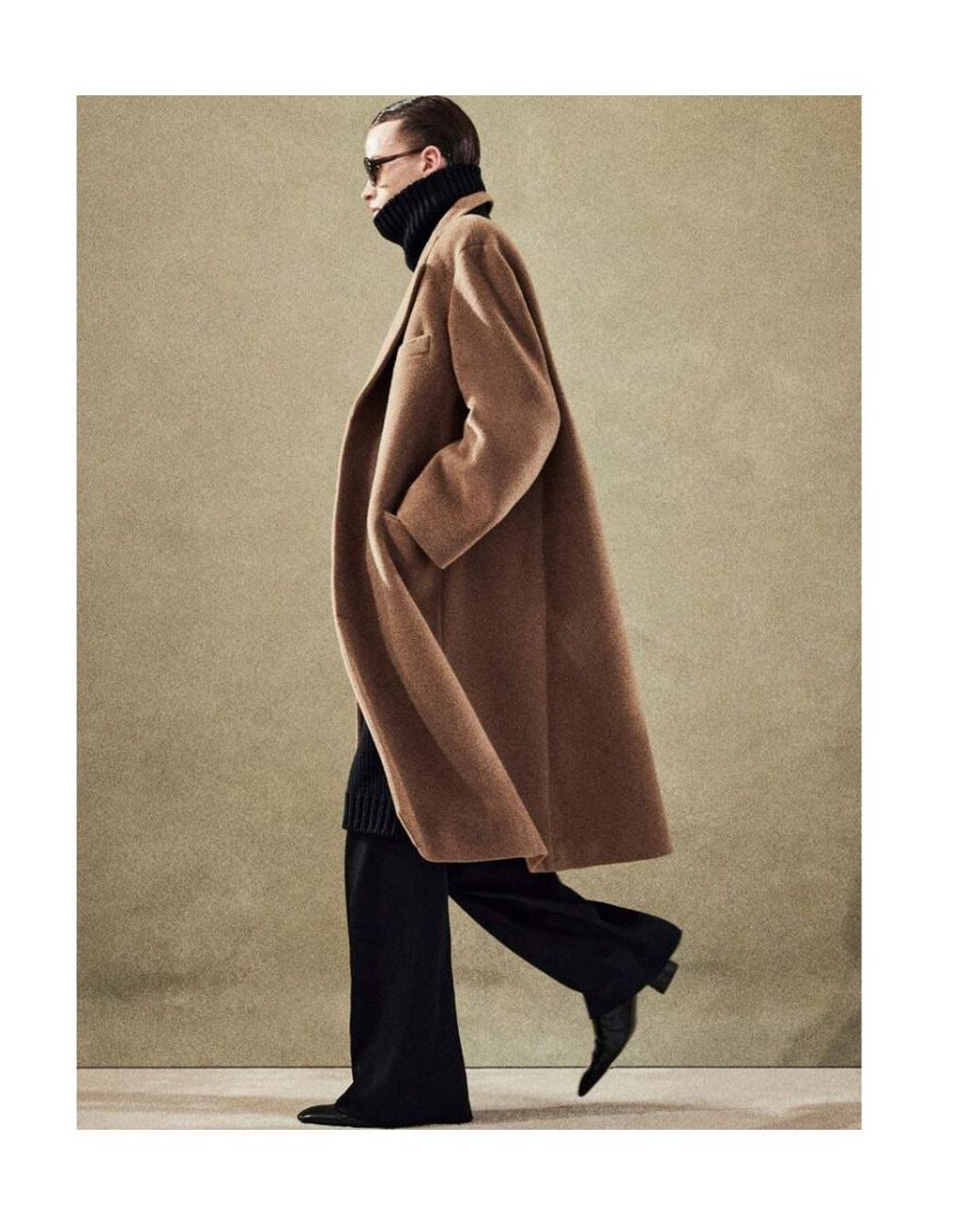 Saint Laurent Brown Single-Breasted Wool Coat for men