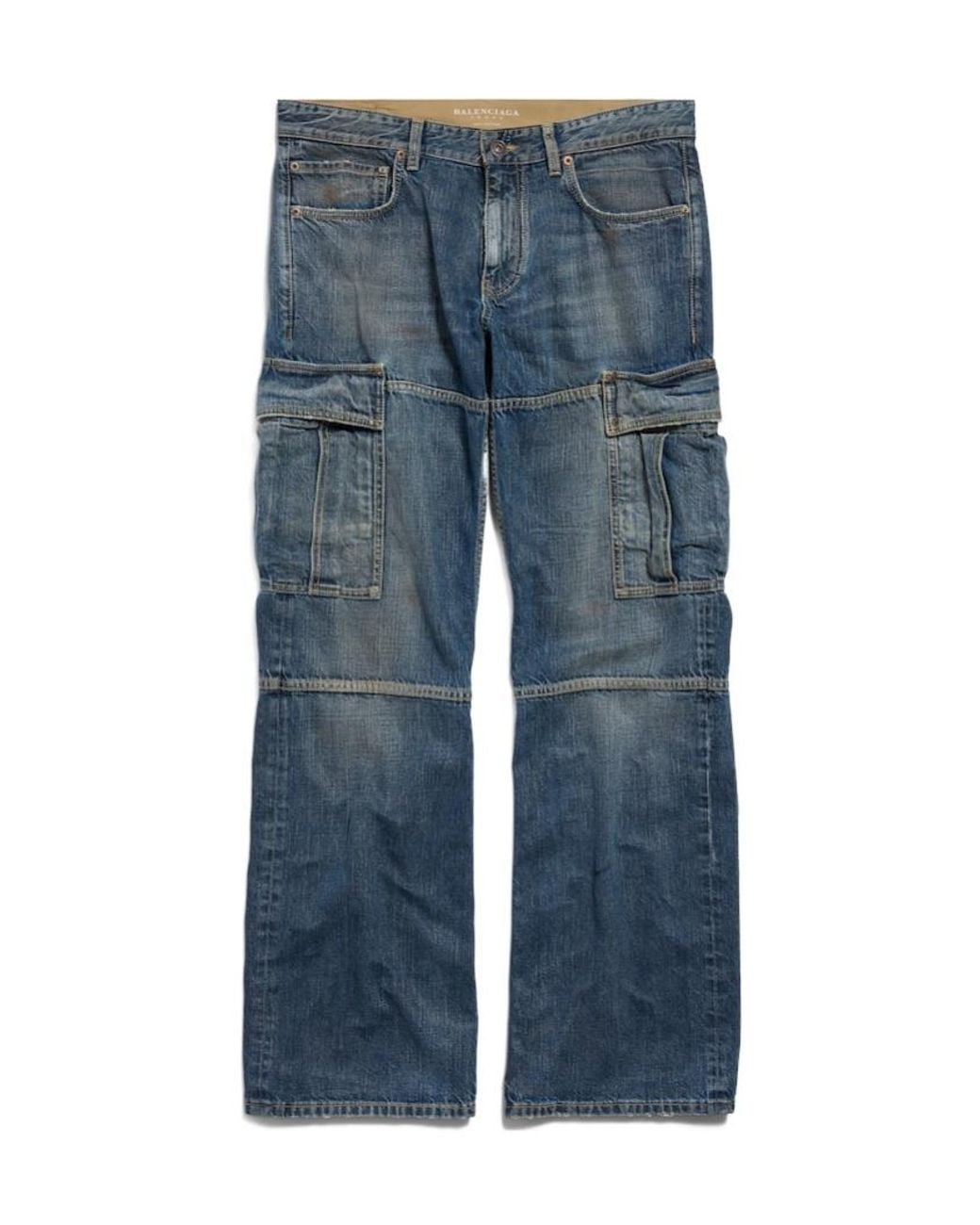 Balenciaga Blue Straight-Leg Cargo Jeans
