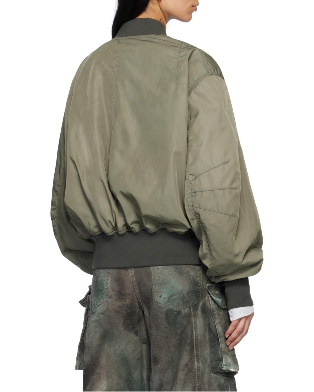 The Attico Green The Anja Zipped Bomber Jacket