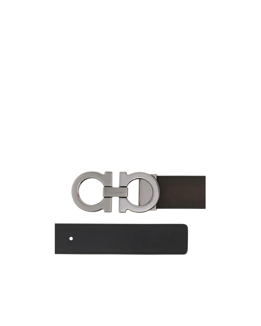 Ferragamo White Ferragamo Gancini Buckle Reversible Belt for men