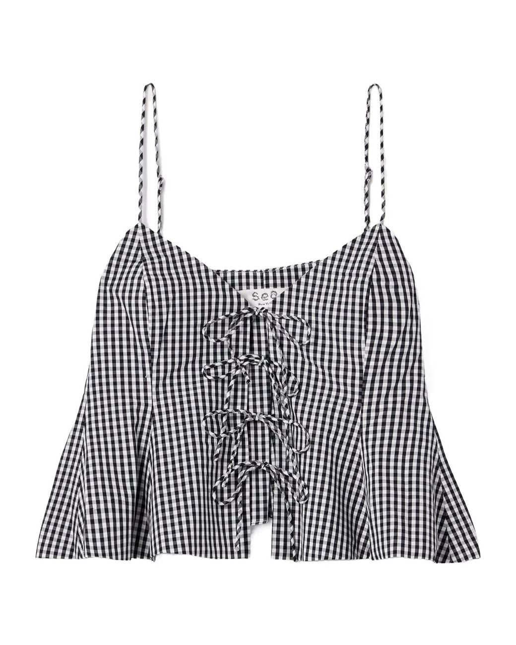 Sea Multicolor Neci Gingham Cotton-Poplin Camisole