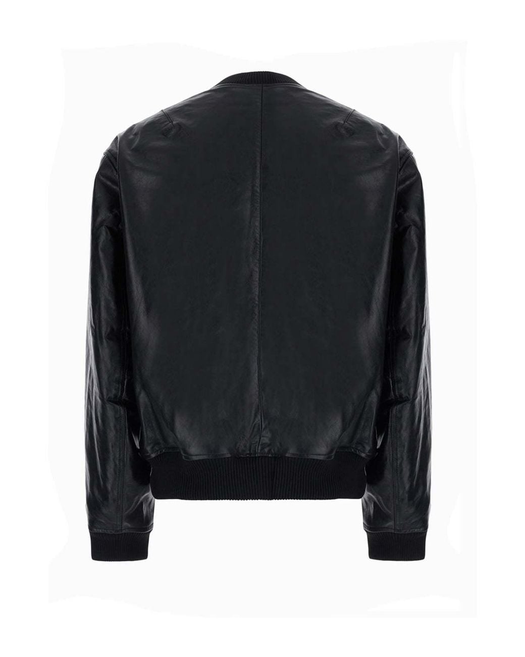 sunflower Black Zip-Up Leather Bomber Jacket for men