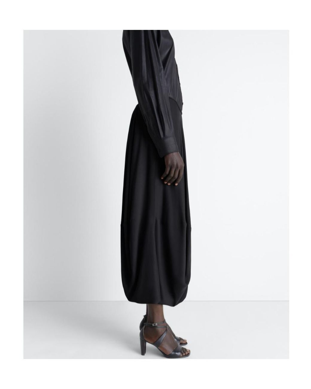 Lemaire Black Balloon Crepe Skirt