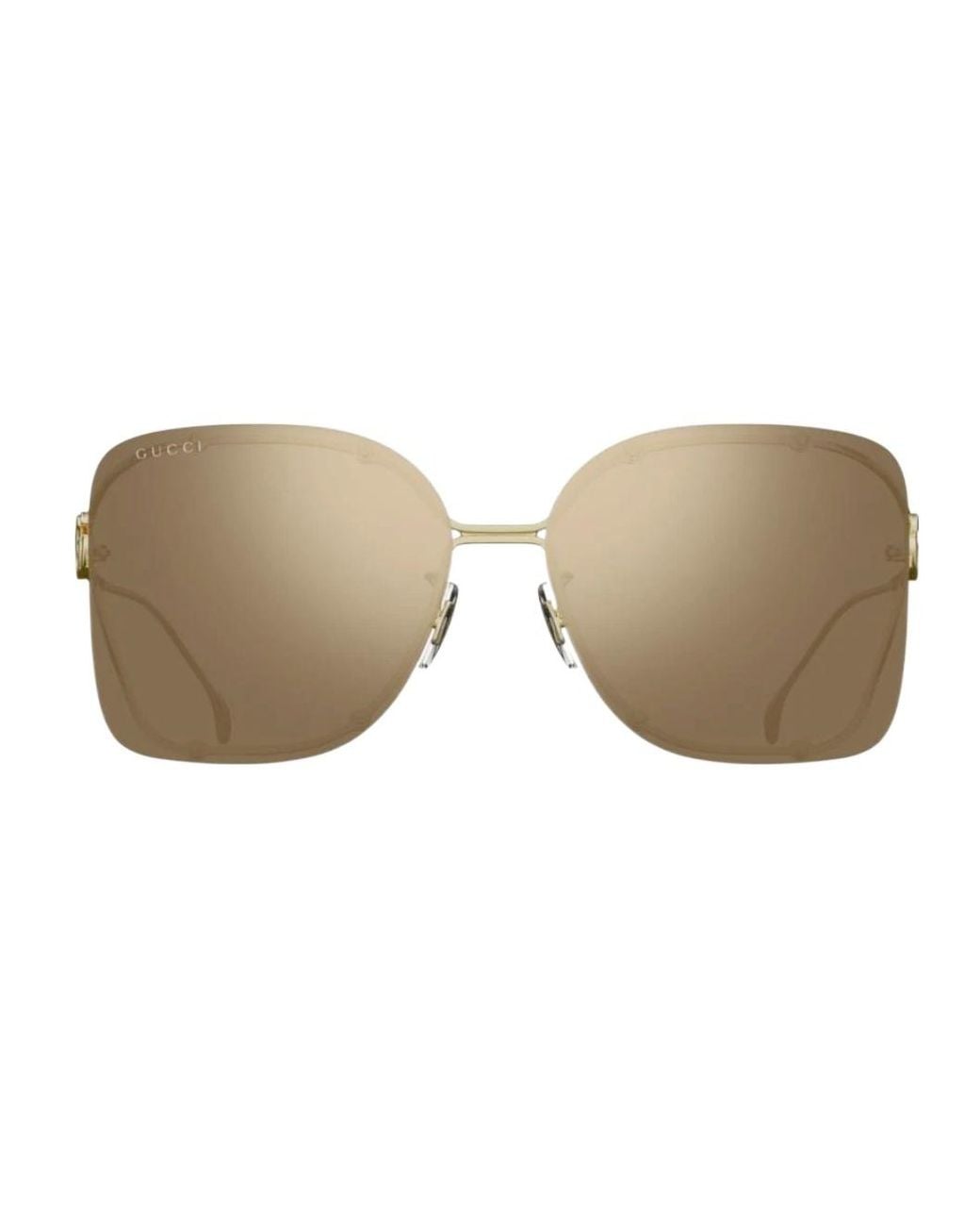 Gucci White Eyewear Square-Frame Sunglasses