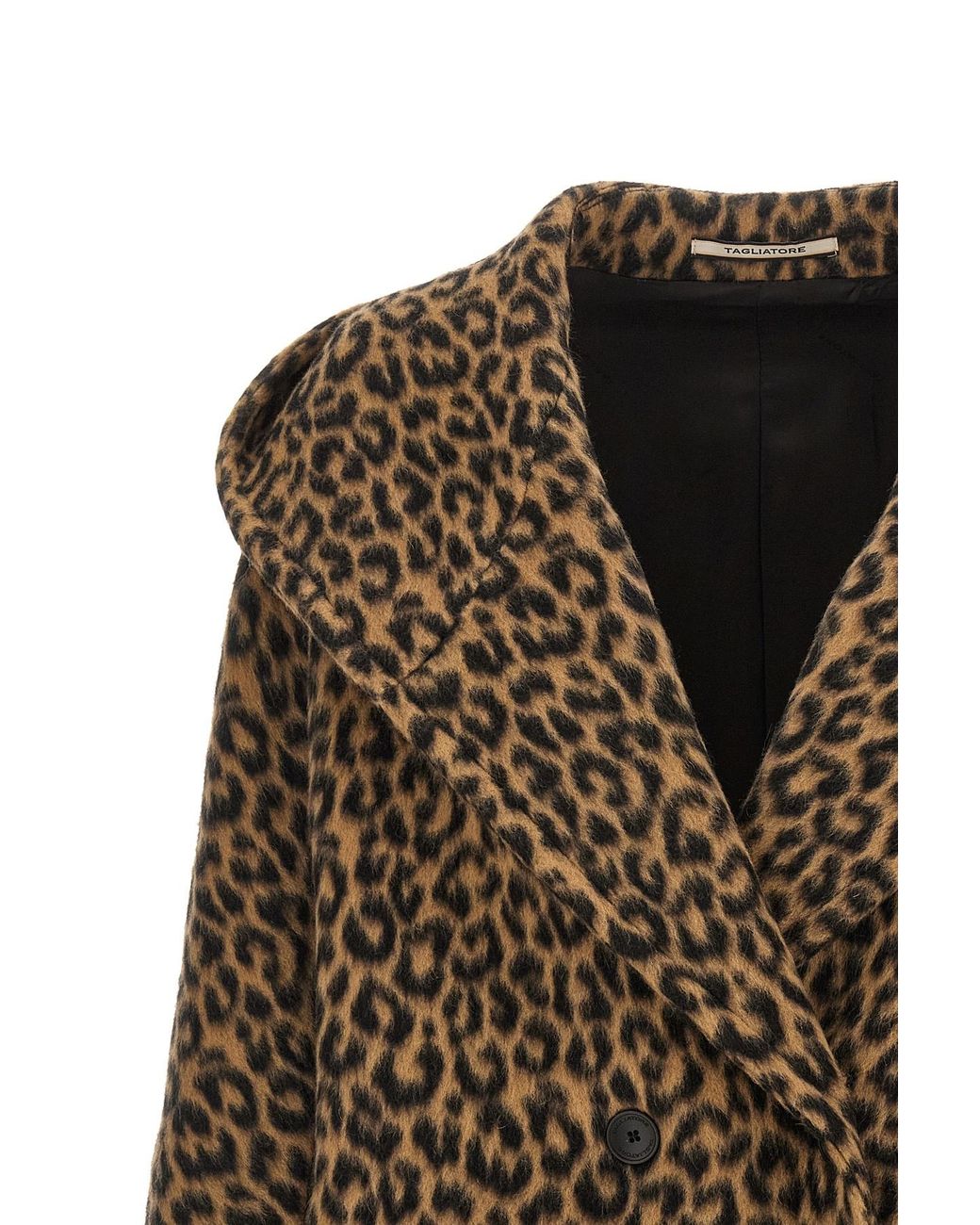 Tagliatore Brown Leopard Printed Jilly Coat