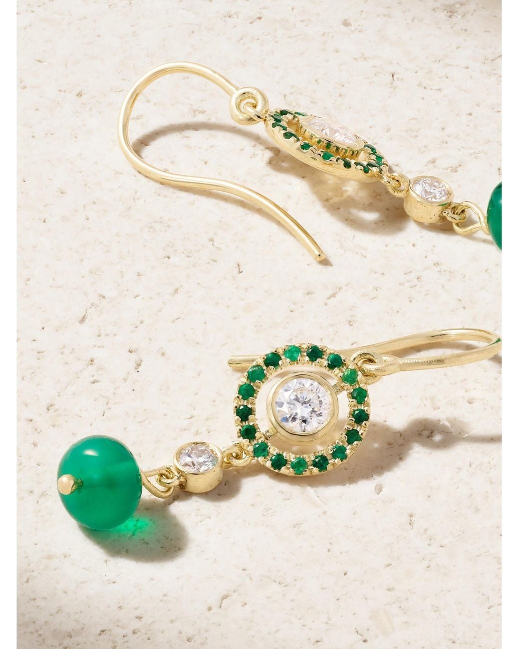 Ileana Makri Green Orbit 18-Karat Multi-Stone Earrings