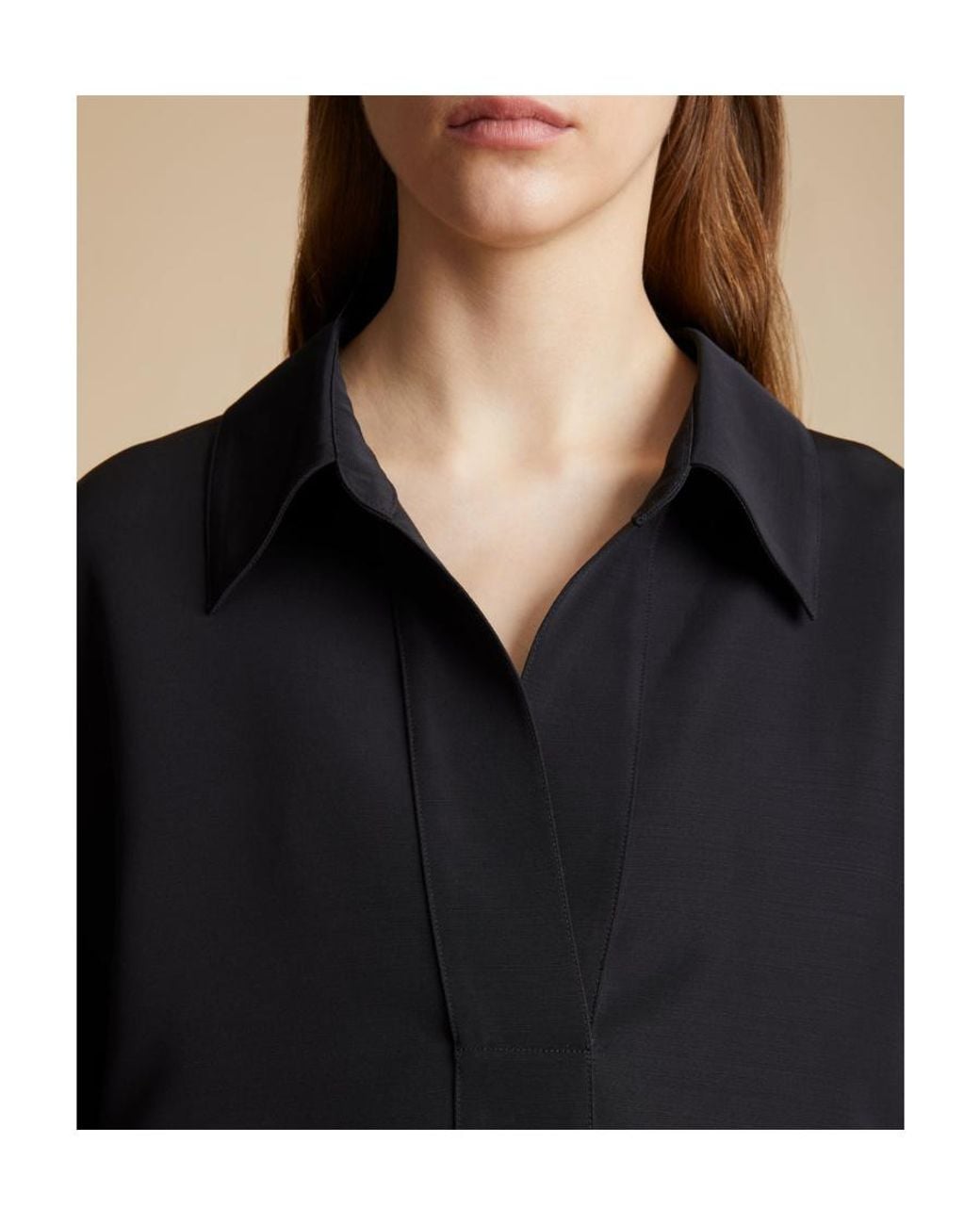 Khaite Black Kal Oversized Shirt Dress