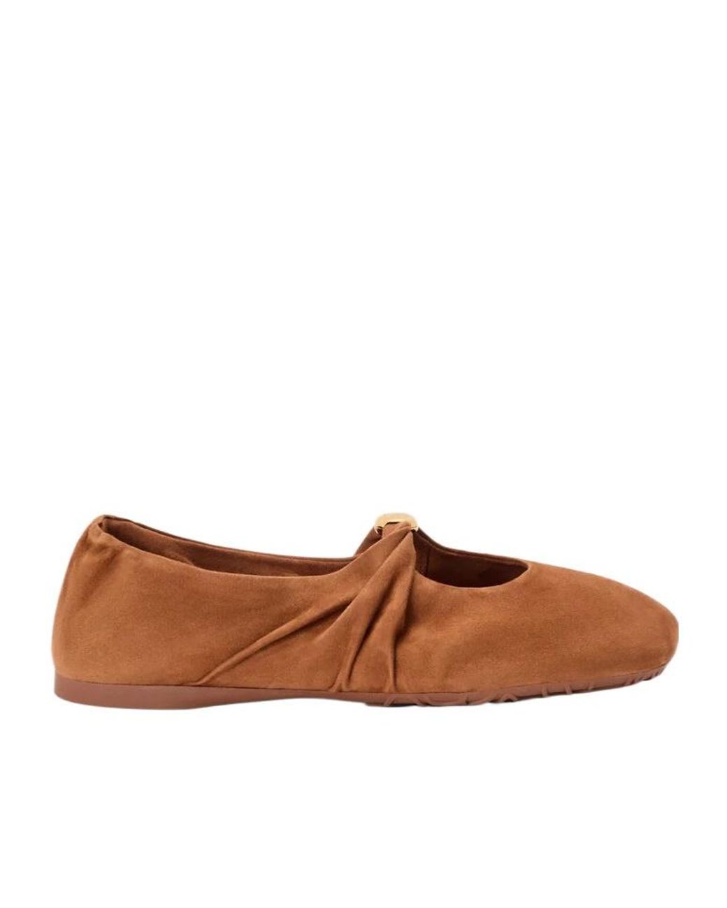 Loewe Brown Pebble Soft Ballet Flats