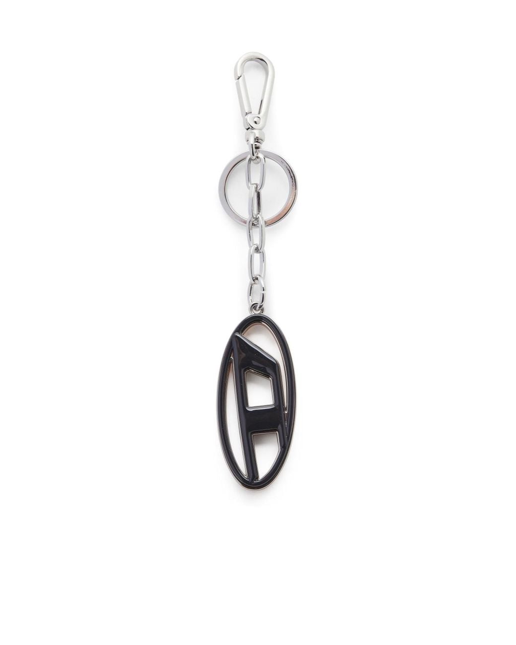 DIESEL Metallic Cage-D Logo-Charm Keyring for men