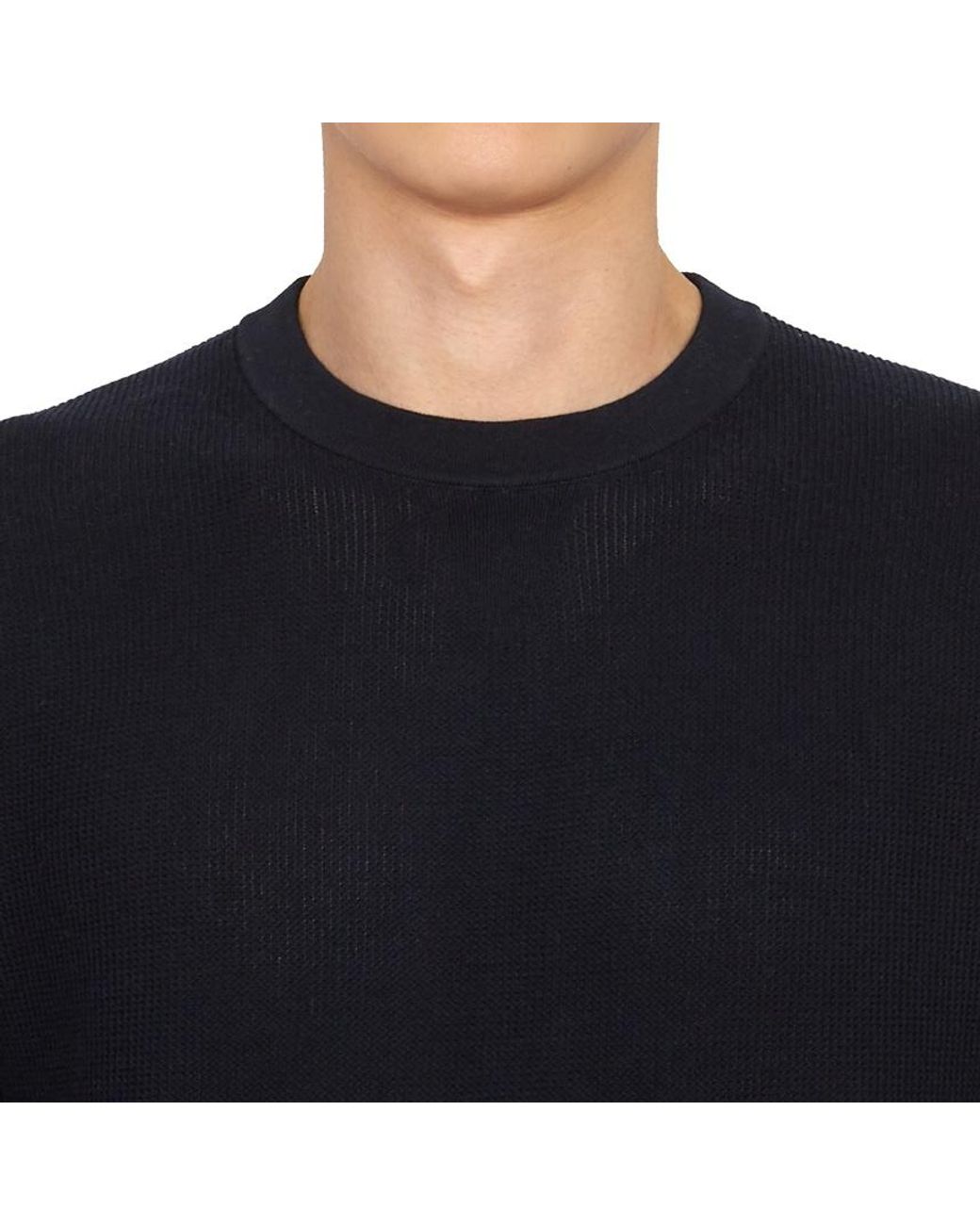 Theory Blue Long Sleeved Crewneck Sweater for men