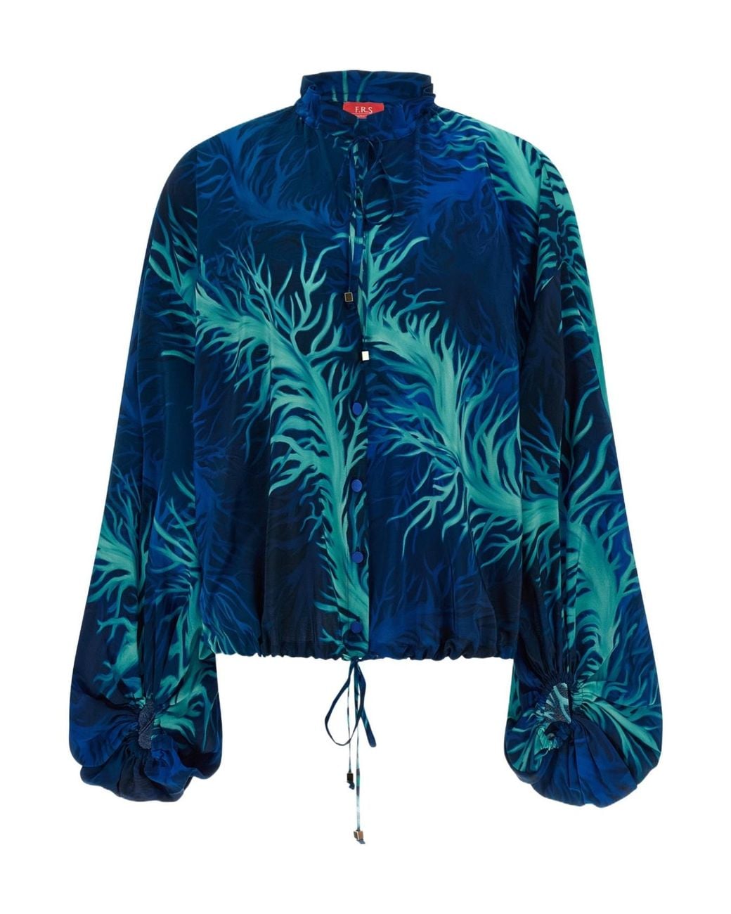 F.R.S For Restless Sleepers Blue F.R. For Restless Sleepers Coral Print Drawstring Shirt