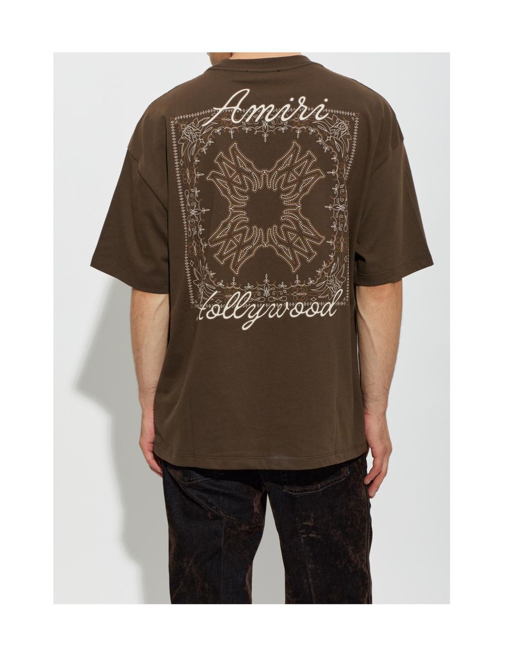 Amiri Brown Graphic Logo T-Shirt for men