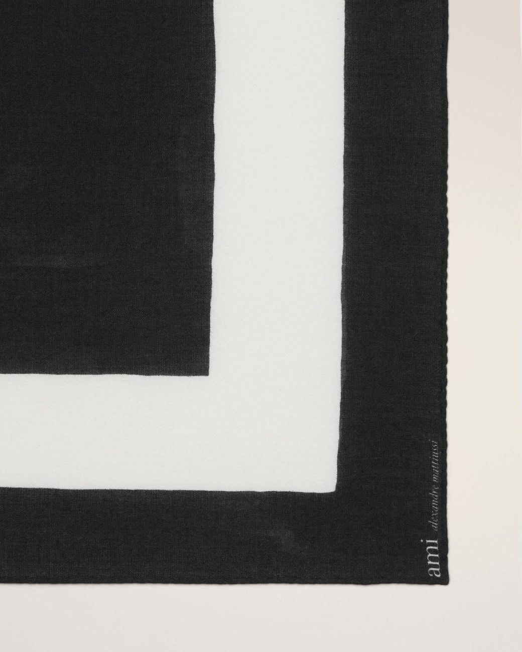 AMI Black Ami De Coeur Printed Scarf for men