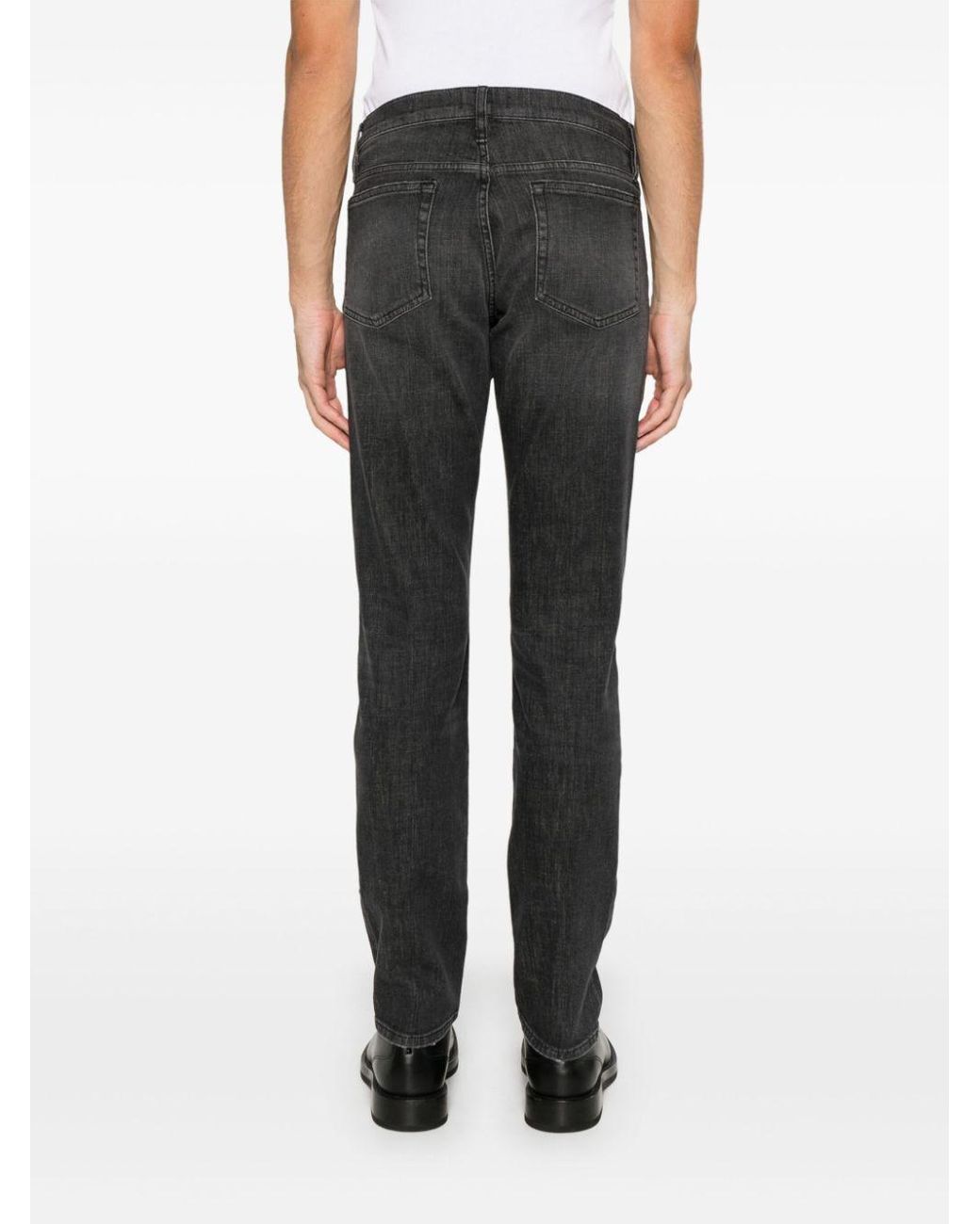 FRAME Gray Denim Trousers With Belt Loops for men