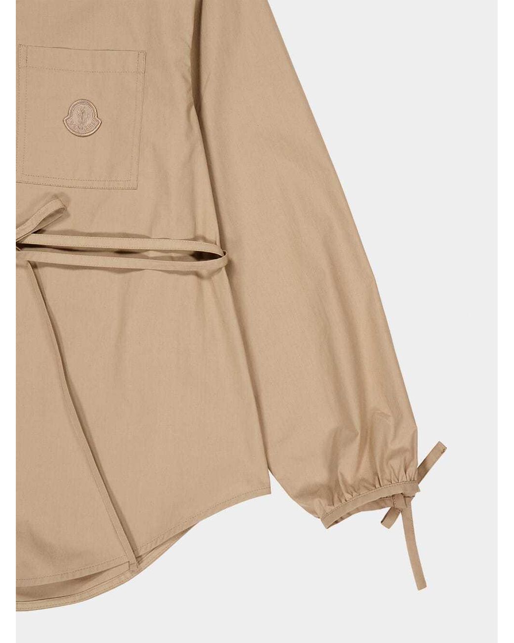Moncler Natural Logo Patch Zipped Shirt Jacket