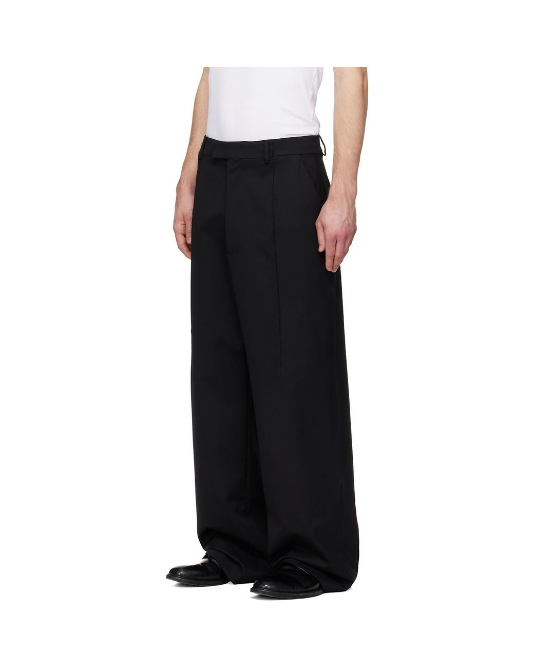 Vetements Black Casual Pants With Belt Loops for men