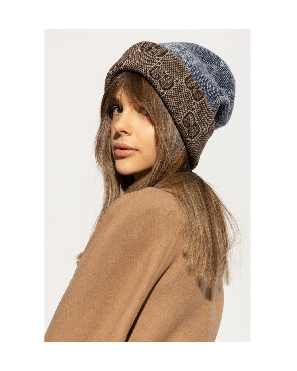 Gucci Blue Reversible Gg Beanie for men