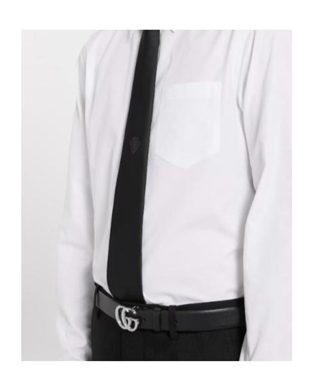 Gucci White Gg Running Leather Belt for men