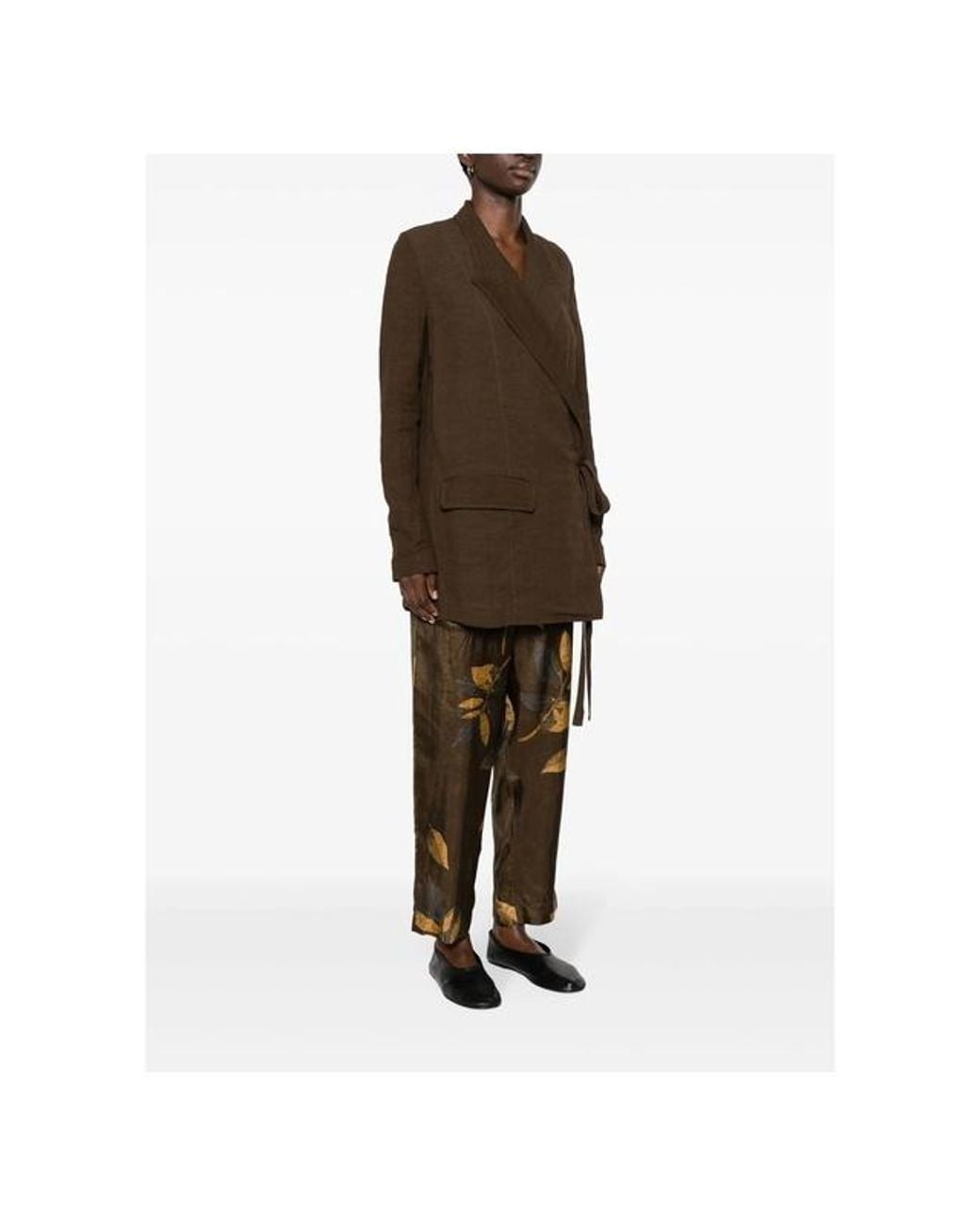Uma Wang Green Khloe Peak-Lapels Jacket