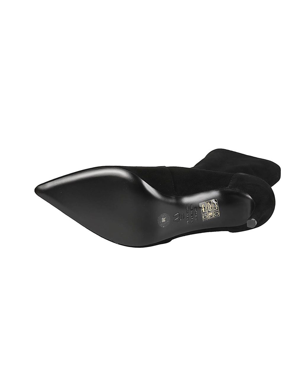 Stuart Weitzman Black Pointed-Toe High-Heeled Ankle Boots