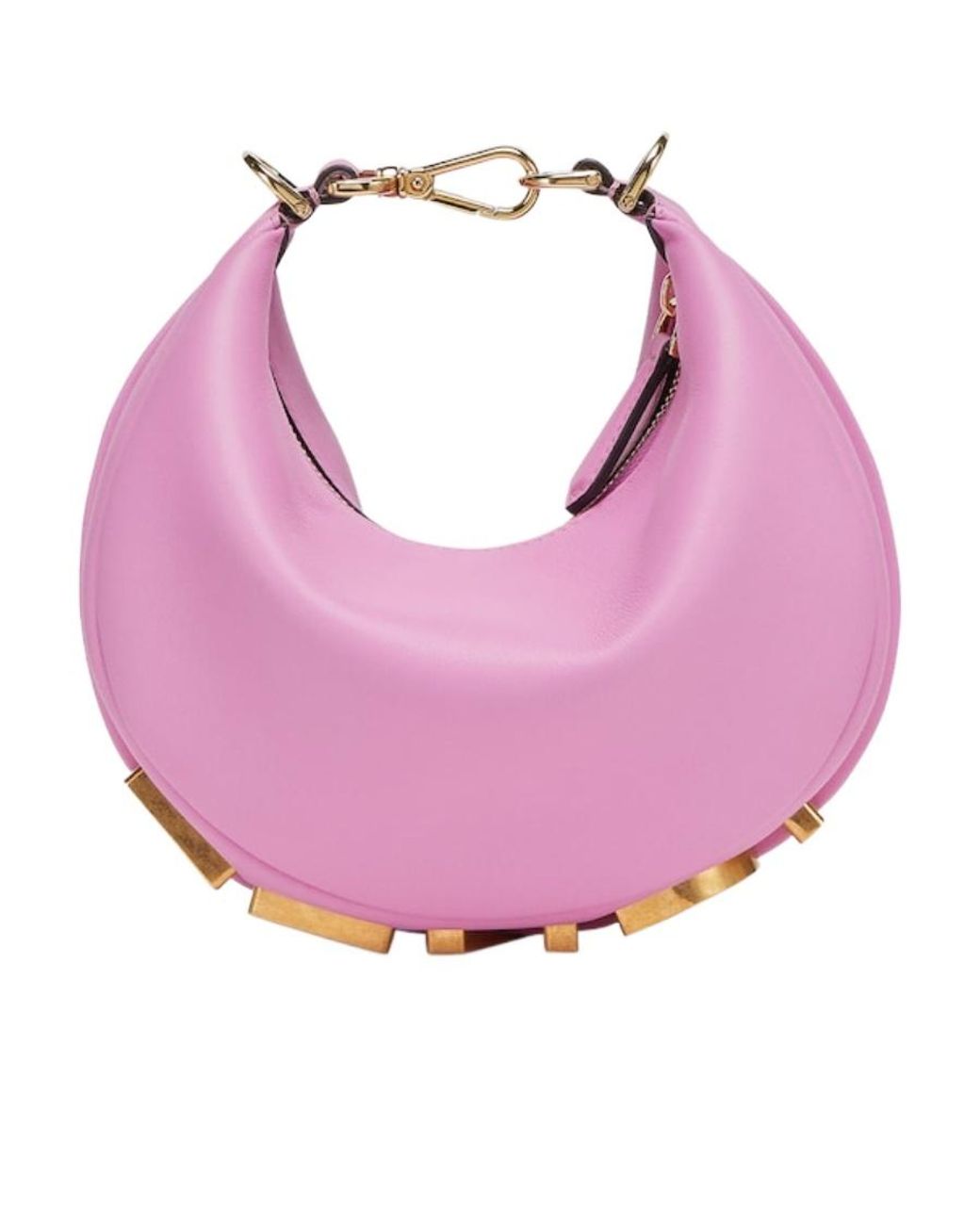Fendi Pink Logo Plaque Mini Hobo Bag