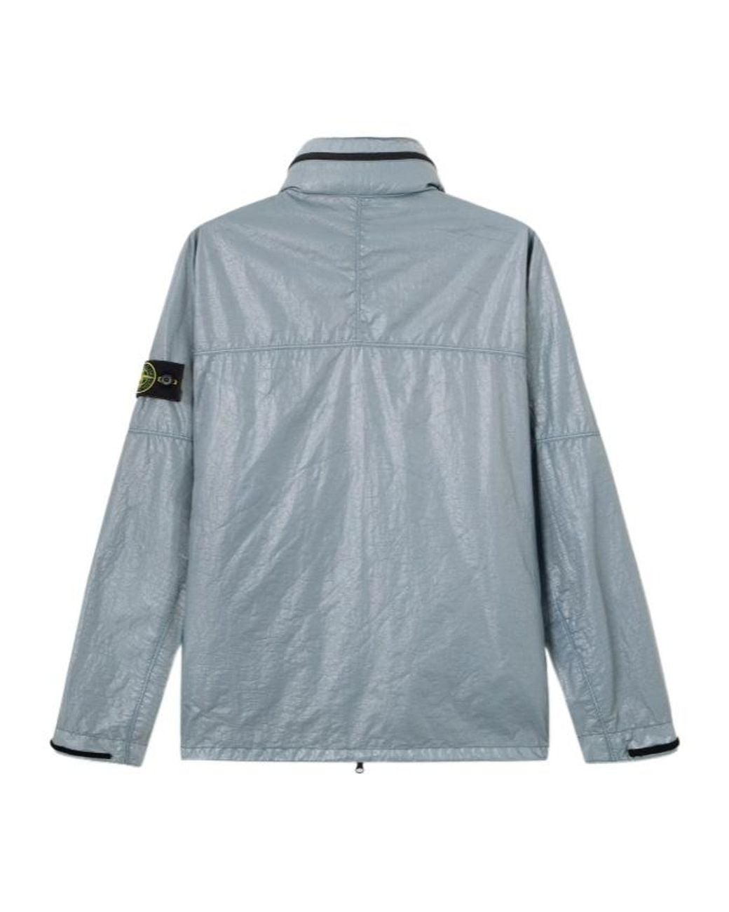 Stone Island Blue Hooded Jacket With Water-Resistant Membrane for men