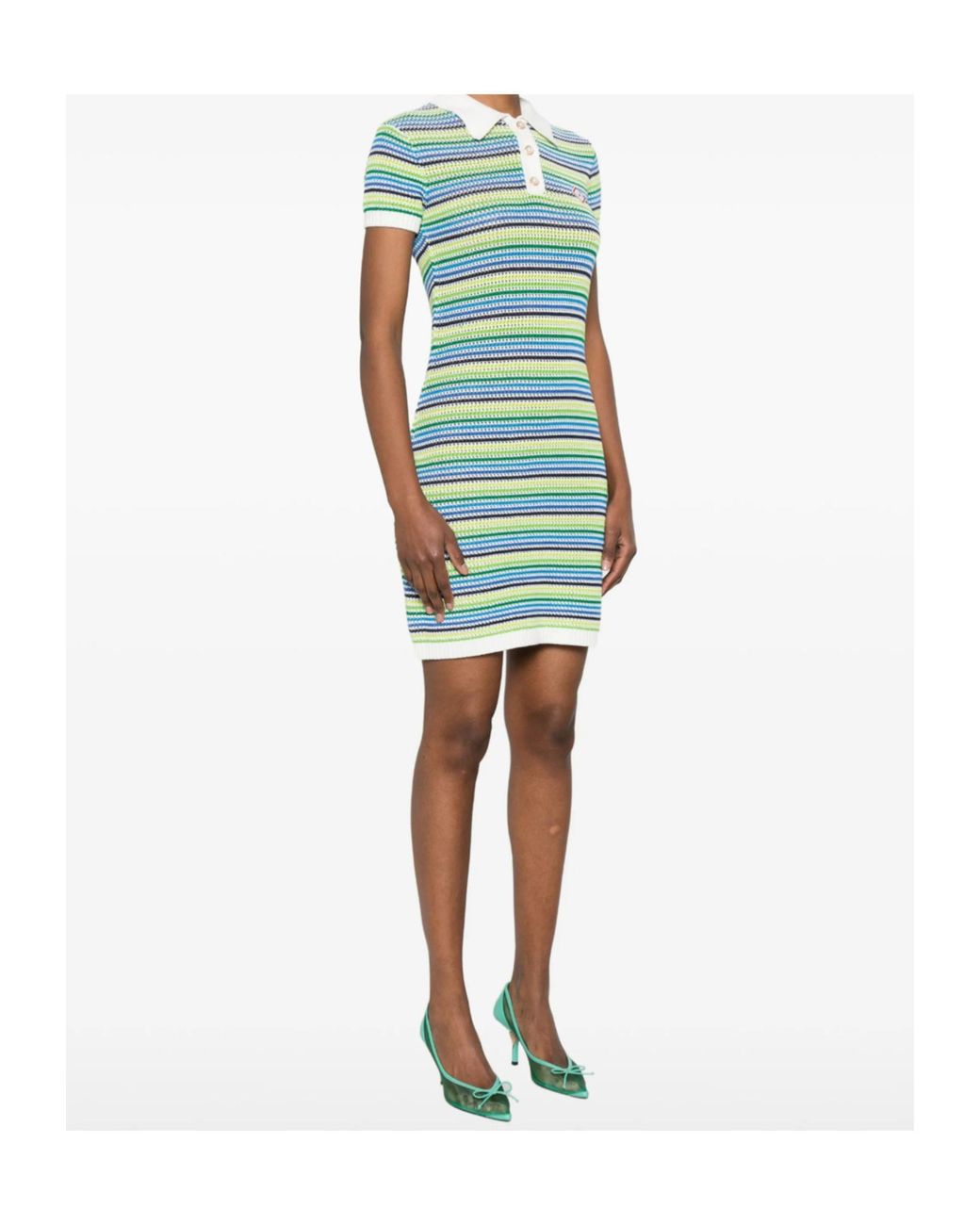 Casablanca Green Striped Dress