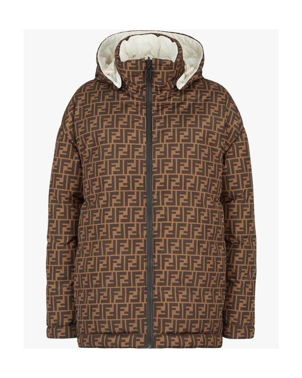Fendi White Ff Motif Down Jacket