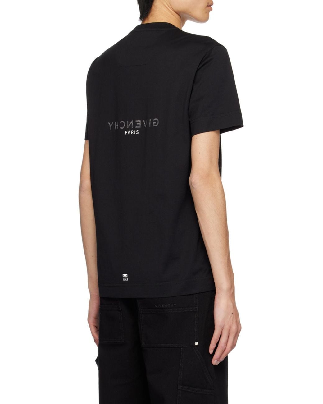 Givenchy Black Logo Printed Crewneck T-Shirt for men