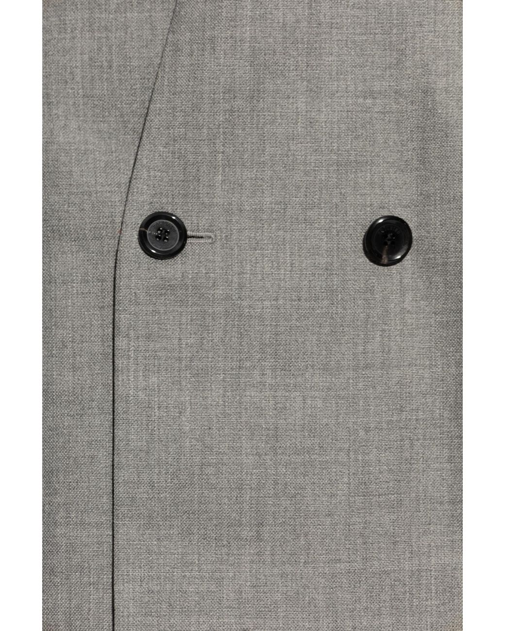 Moschino Gray Double Breasted Loose-Fit Blazer